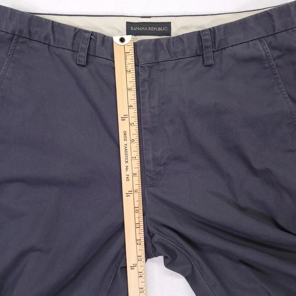 Y2K Banana Republic‎ Mens 35L Emerson Straight Leg Chino Pants Gray Flat Front